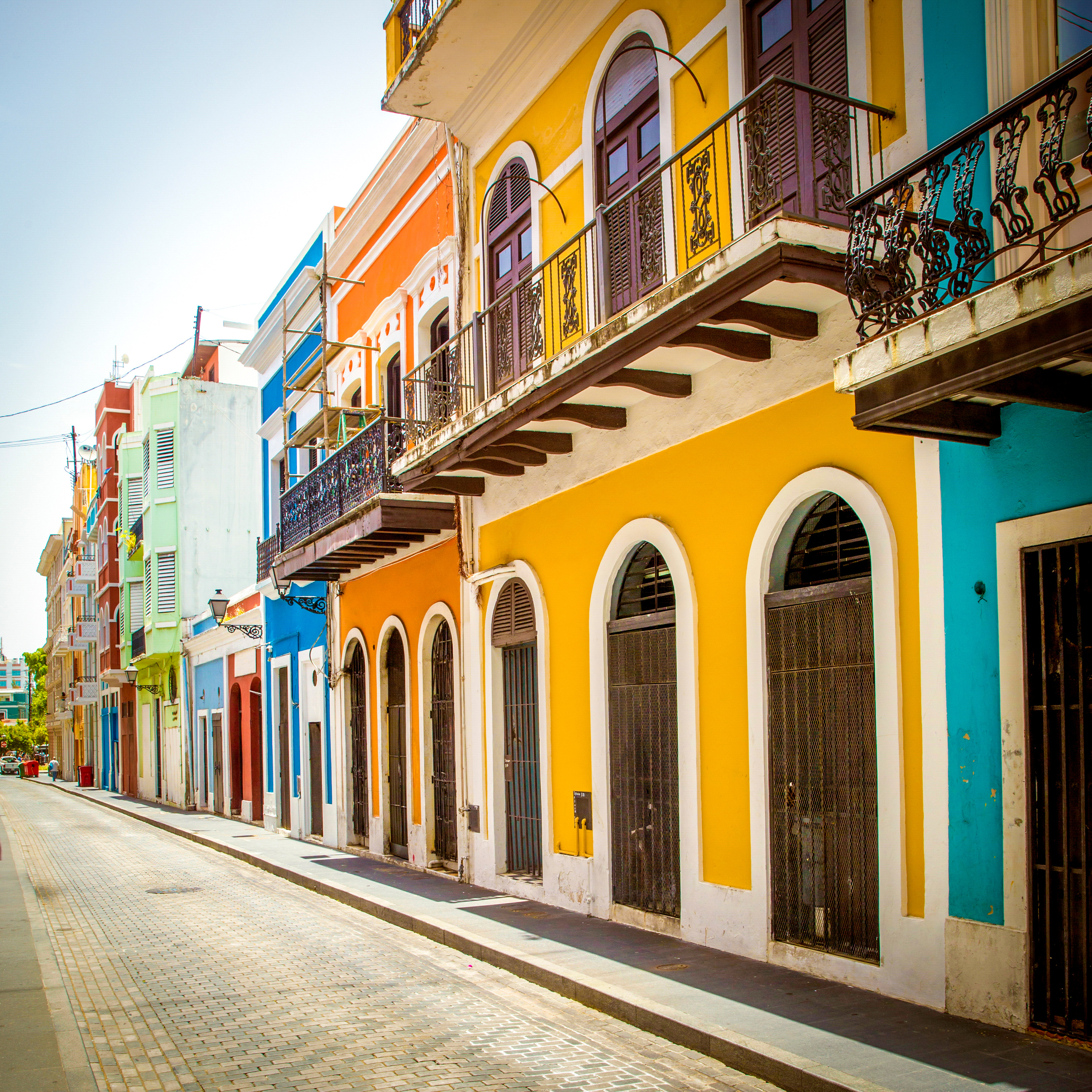 Colorful historic architecture in Latin America